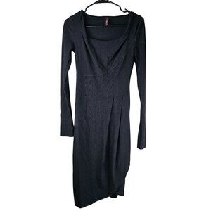 High Everyday Couture Asymmetrical Black Long Sleeve Dress Size 6